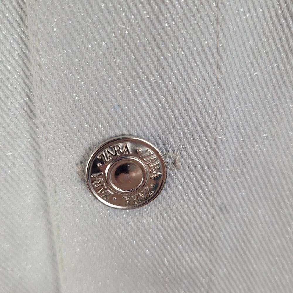 New Zara shimmer blue denim romper size XS futuristic glam retro - Picture 4 of 9